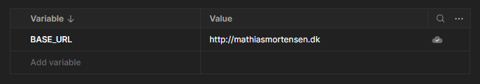 Base URL variable configuration