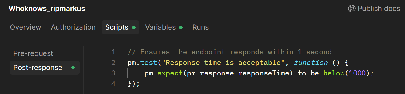 Shared tests example